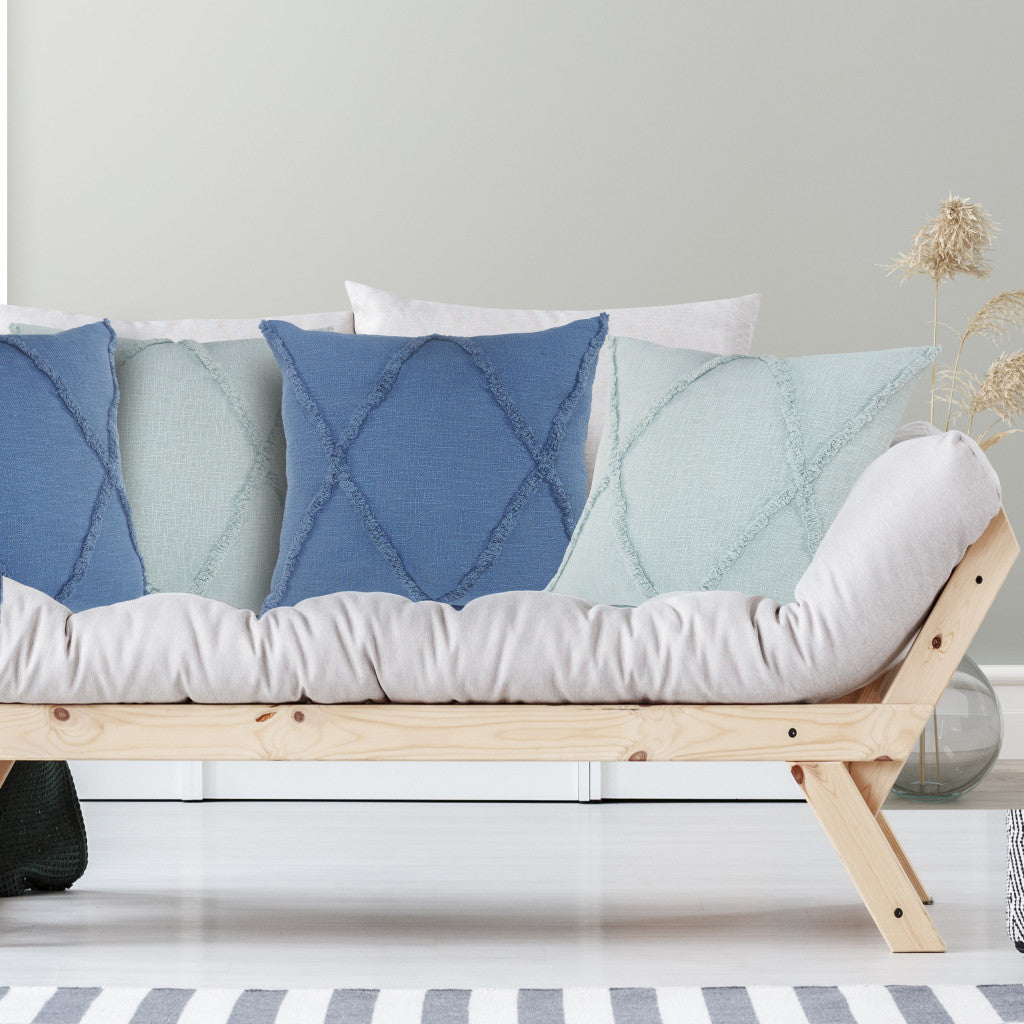 Gray Geometric Zippered 100% Cotton Throw Pillow Set Of Two 20" X 20"