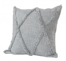 Gray Geometric Zippered 100% Cotton Throw Pillow Set Of Two 20