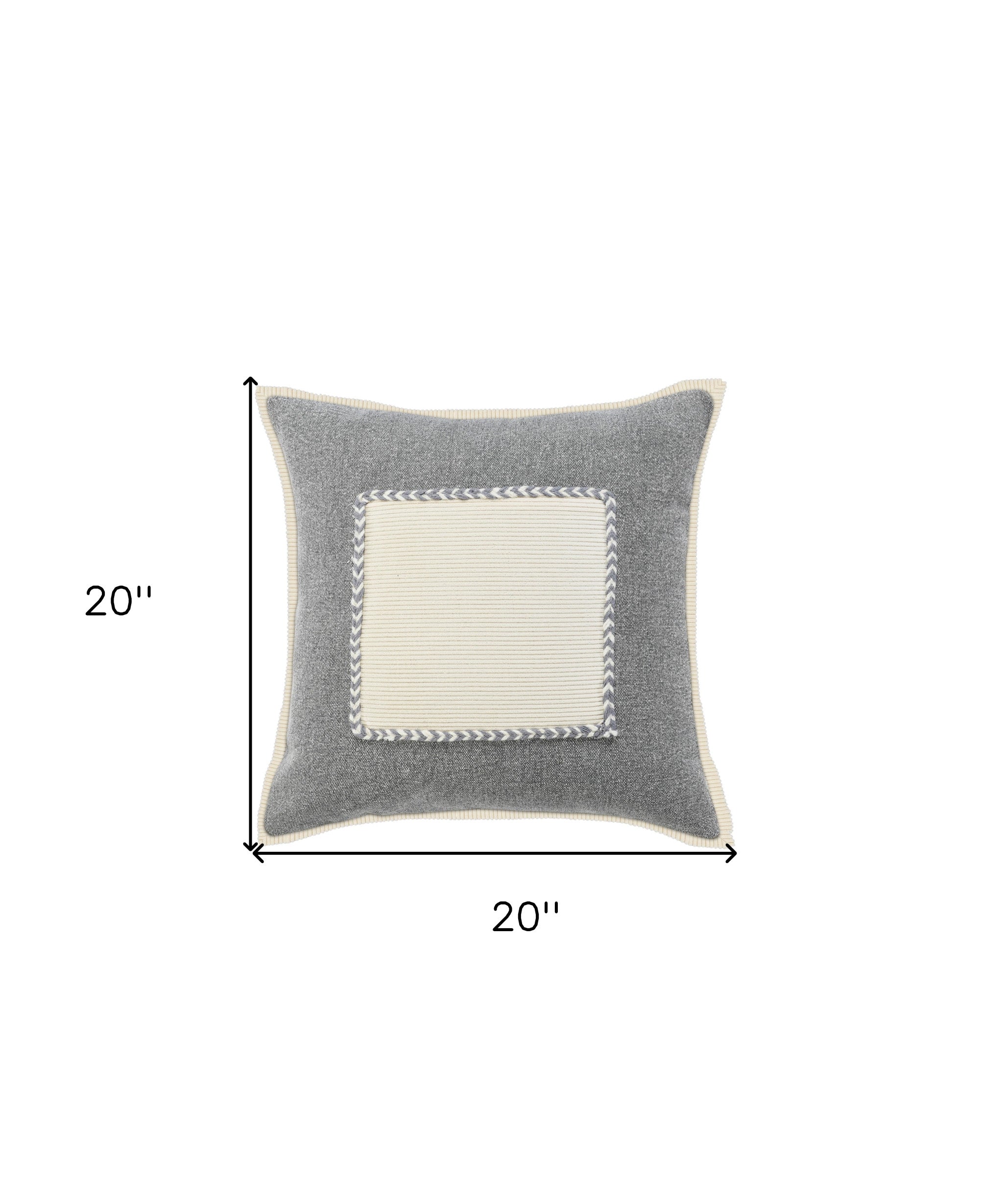 兩件套 20" X 20" 棕色拉鍊 100% 棉抱枕