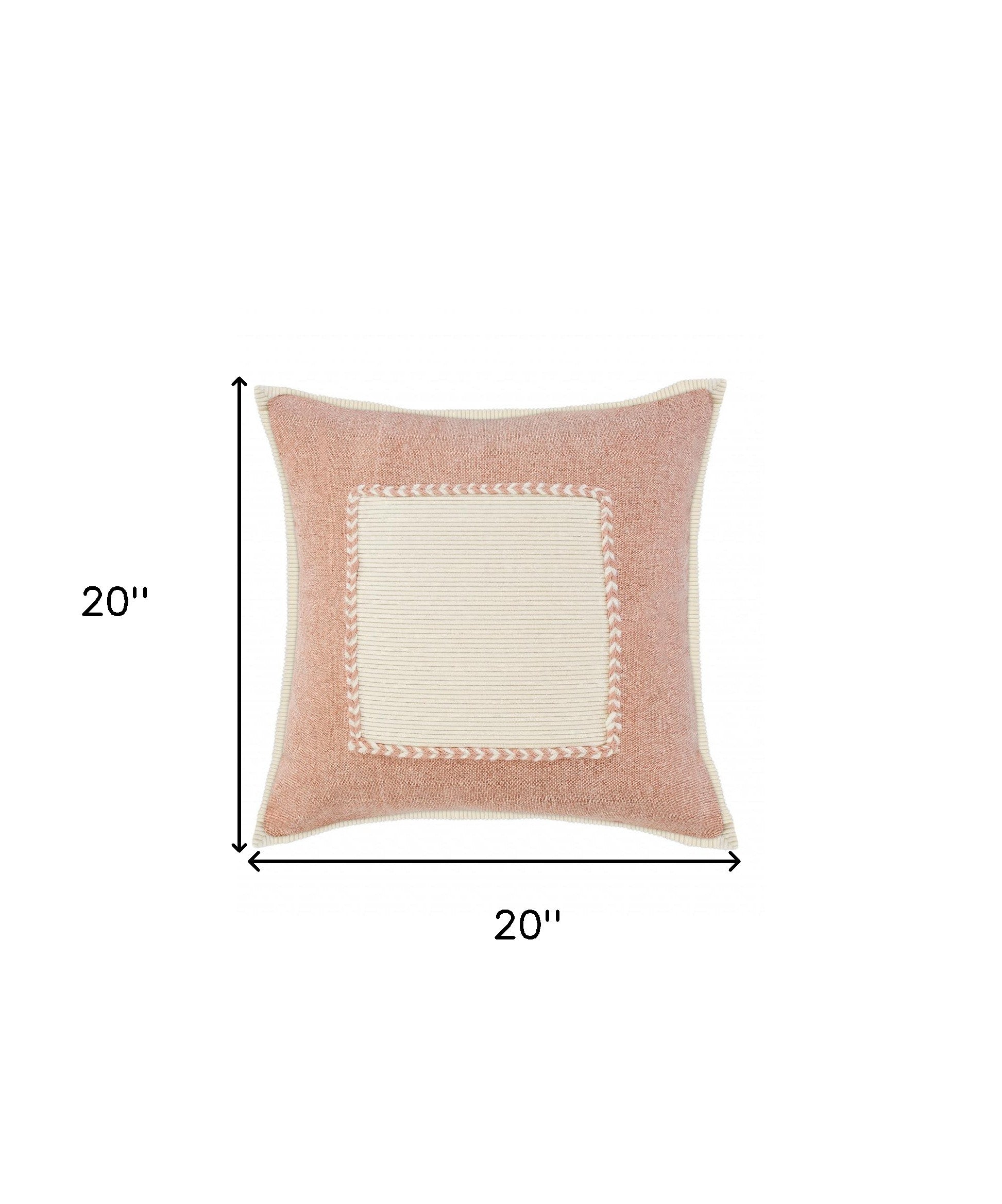 兩件套 20" X 20" 棕色拉鍊 100% 棉抱枕