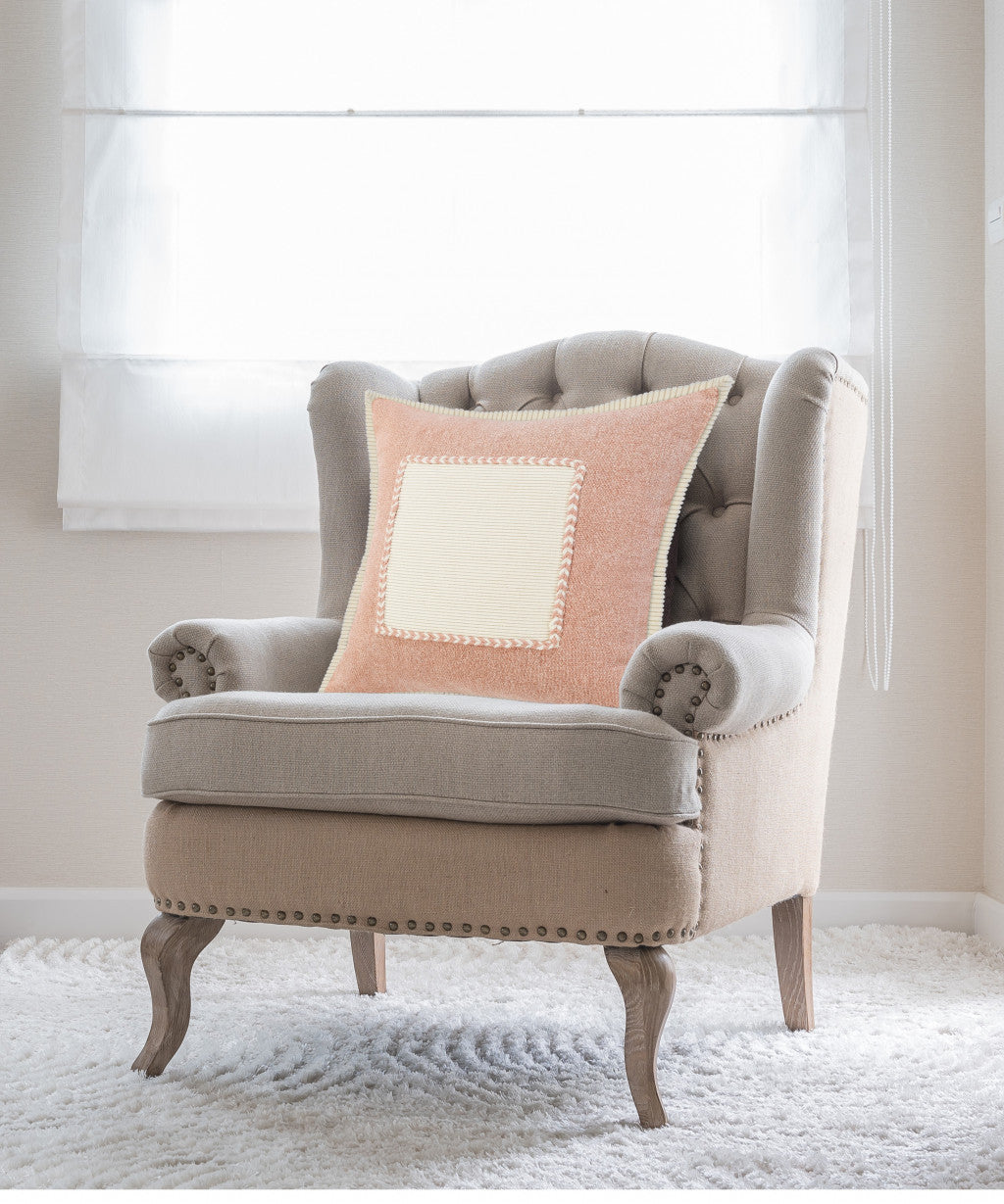 兩件套 20" X 20" 棕色拉鍊 100% 棉抱枕