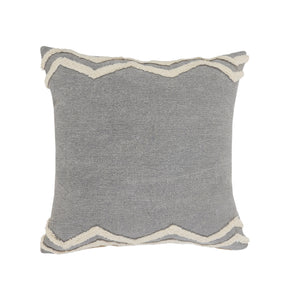 Set Of Two 20" X 20" Gray Chevron Zippered 100% Cotton Throw Pillow