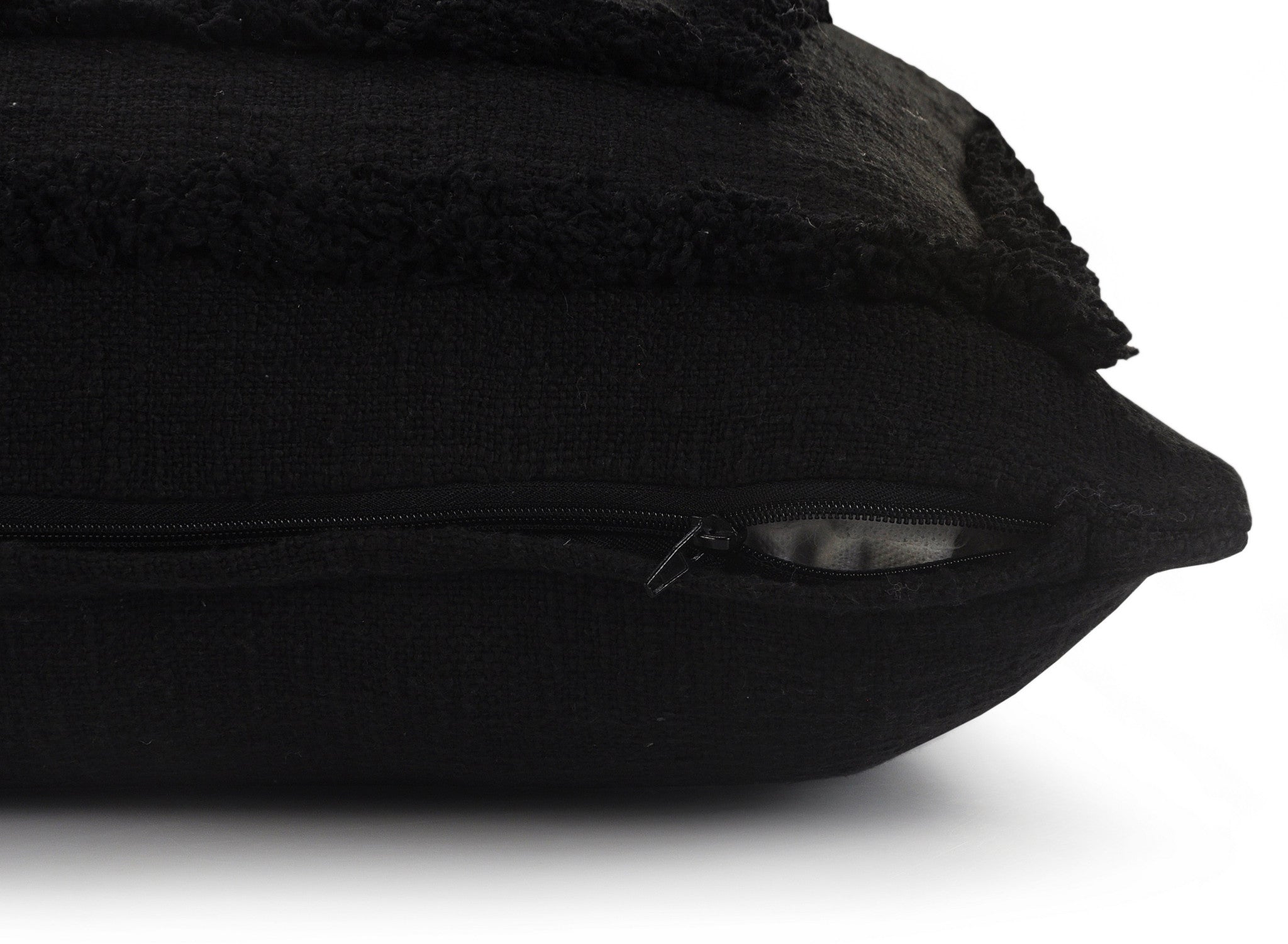 Black Geometric Zippered 100% Cotton Throw Pillow Set Of Two 20" X 20"