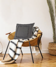 Black Geometric Zippered 100% Cotton Throw Pillow Set Of Two 20