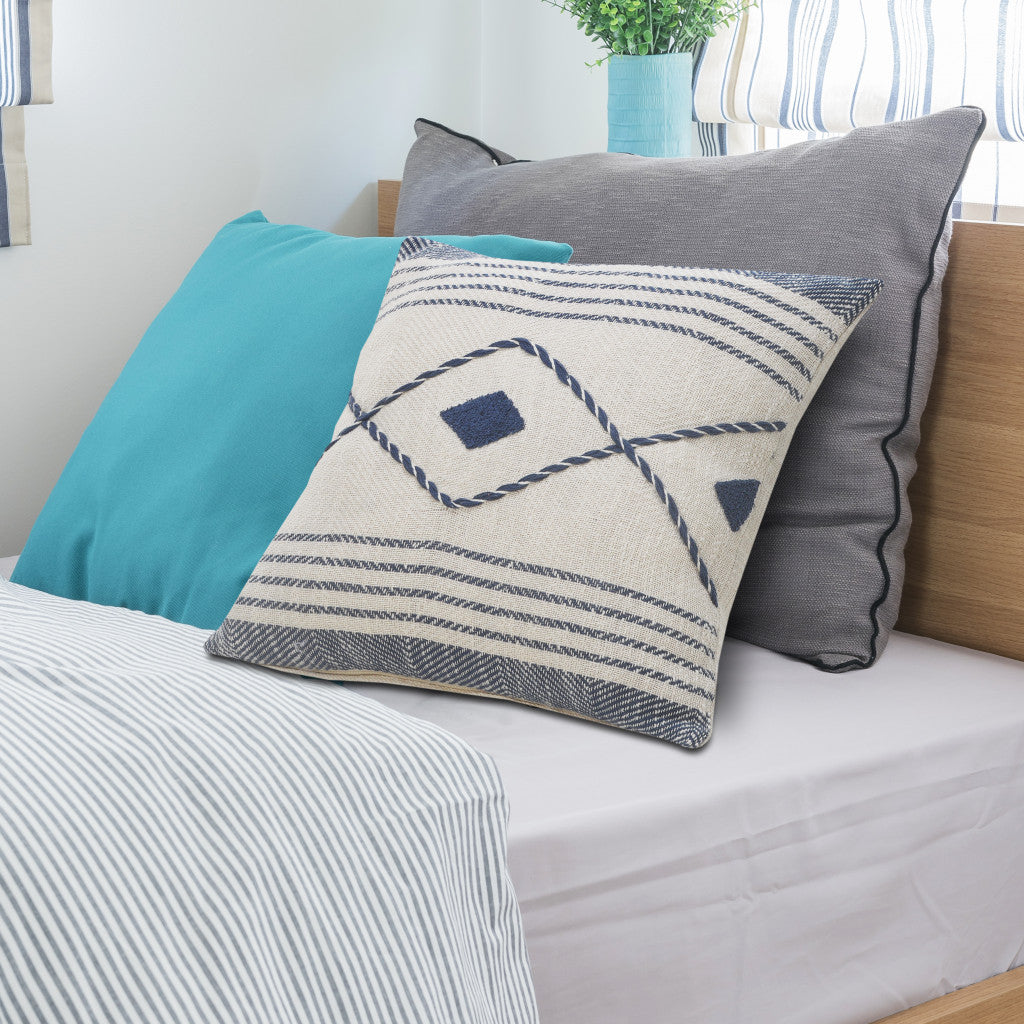 Set Of Two 20" X 20" Pink Coastal Zippered 100% Cotton Throw Pillow