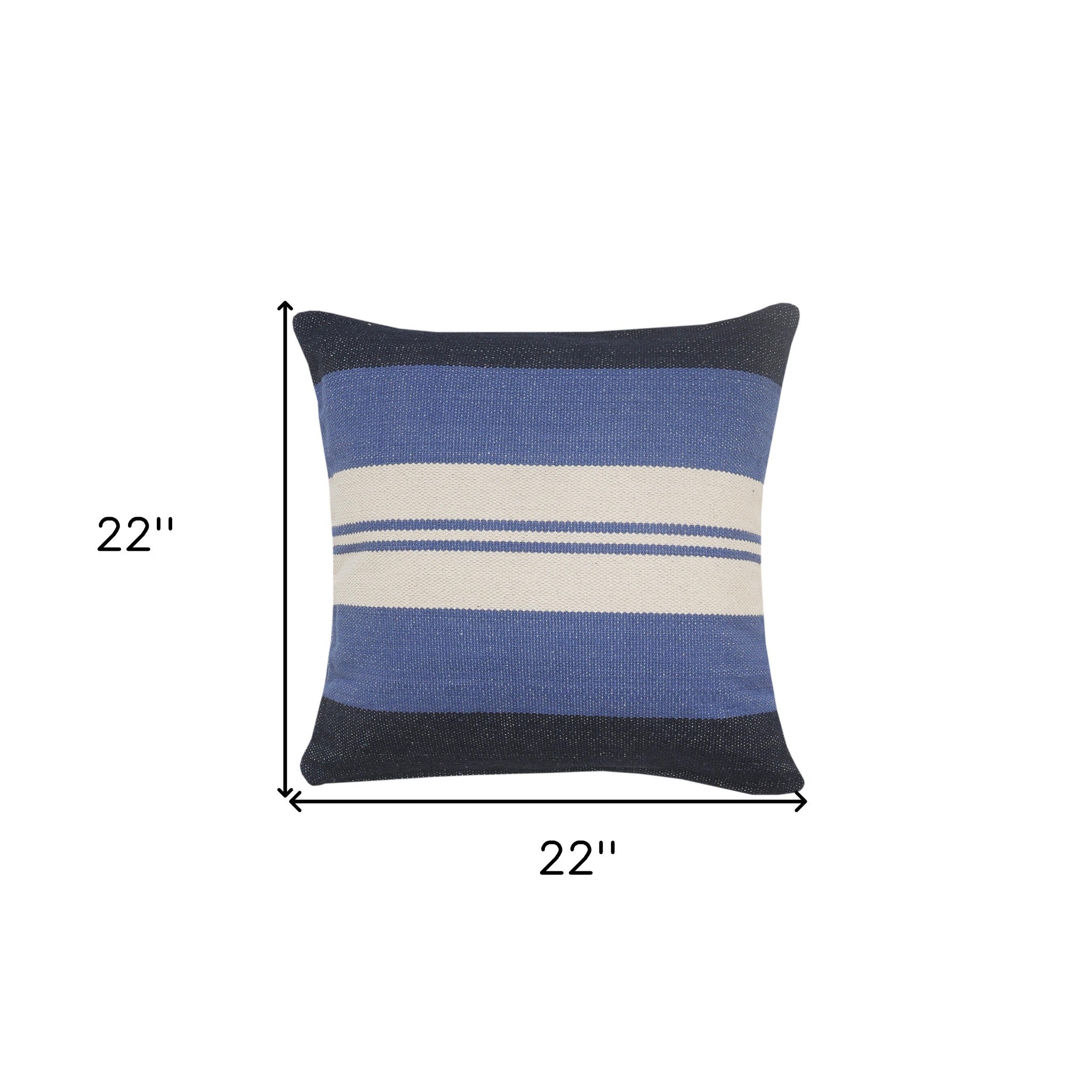 Set Of Two 22" X 22" Blue Coastal Zippered 100% Cotton Throw Pillow