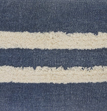 Blue Striped Zippered 100% Cotton Throw Pillow Set Of Two 20