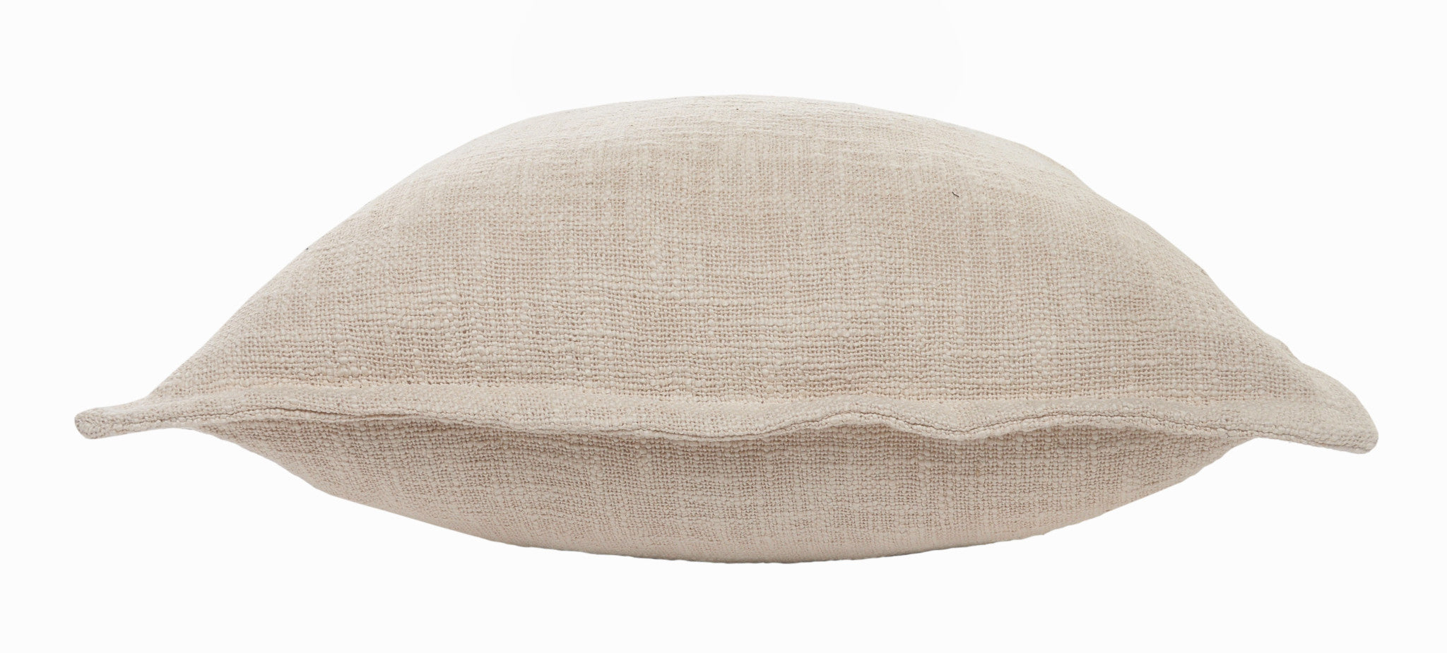 Set Of Two 20" X 20" Round Beige Round Solid Color Zippered 100% Cotton Throw Pillow