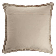 Tan Solid Color Zippered 100% Cotton Throw Pillow Set Of Two 24