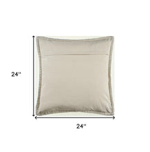 Tan Solid Color Zippered 100% Cotton Throw Pillow Set Of Two 24