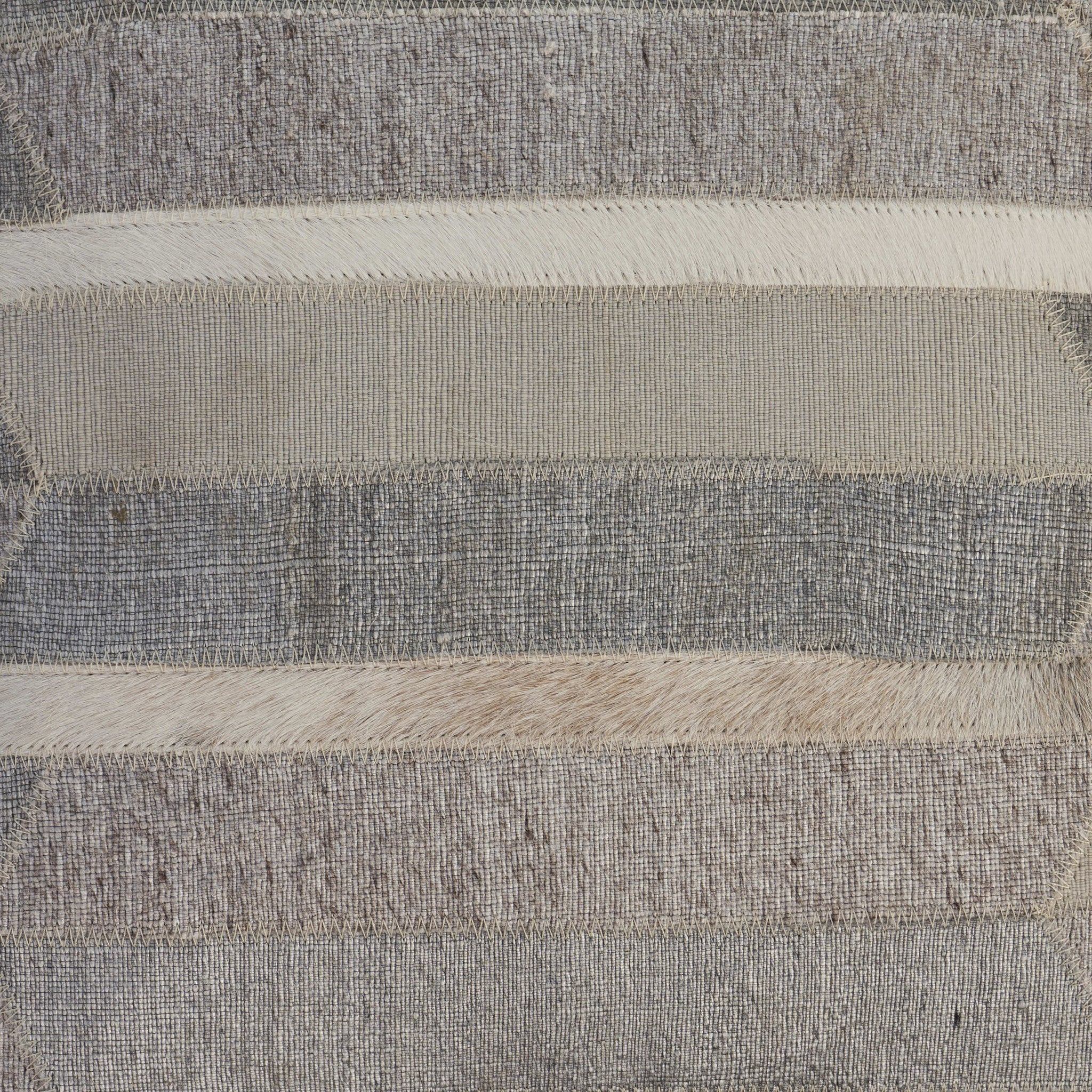 Set Of Two 20" X 20" Gray Striped Zippered 100% Wool Throw Pillow