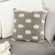 Gray Zippered 100% Cotton Throw Pillow Set Of Two - 20