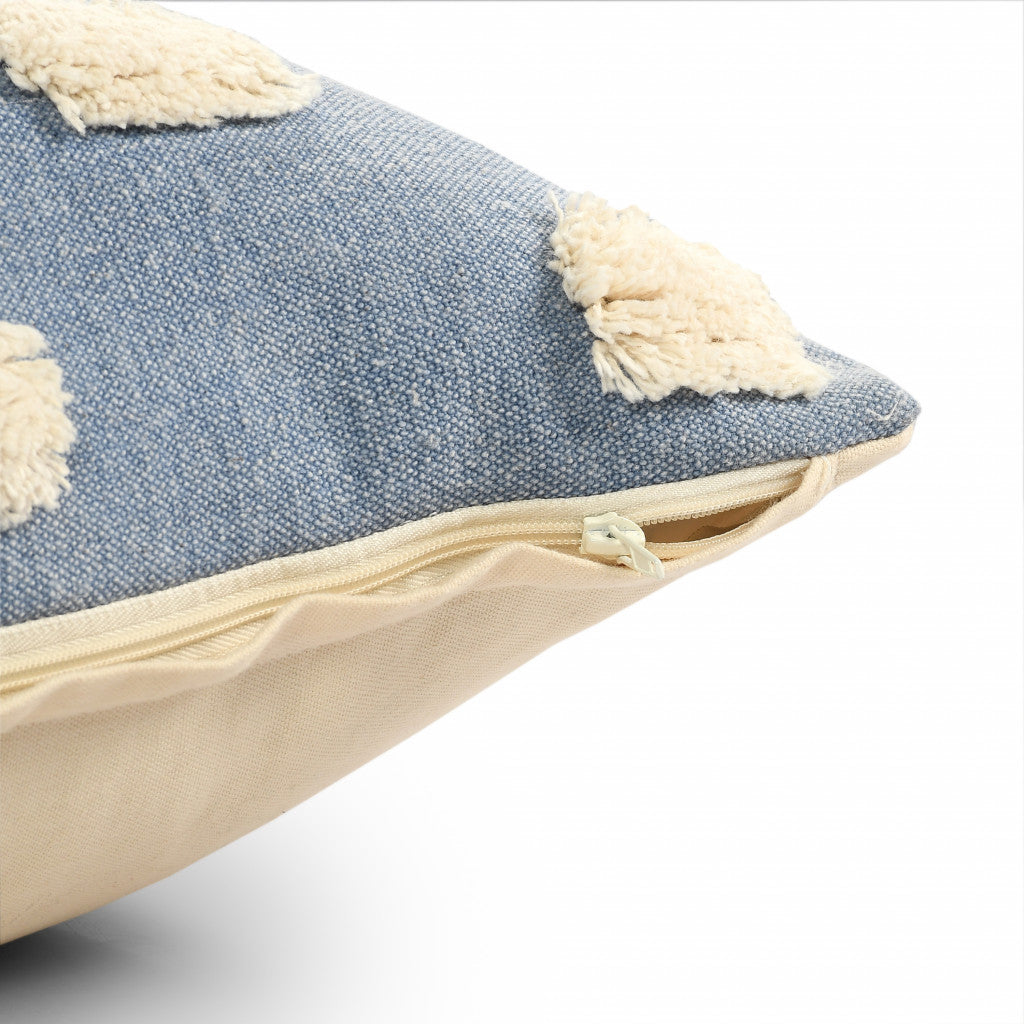 Gray Zippered 100% Cotton Throw Pillow Set Of Two - 20" x 20"