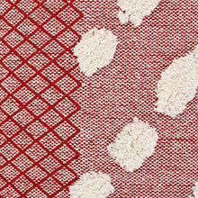 Red Geometric Zippered 100% Cotton Throw Pillow Set Of Two - 20