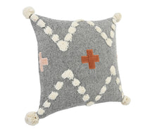 Gray Geometric Zippered 100% Cotton Throw Pillow Set Of Two - 20