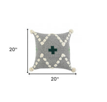 Gray Geometric Zippered 100% Cotton Throw Pillow Set Of Two - 20