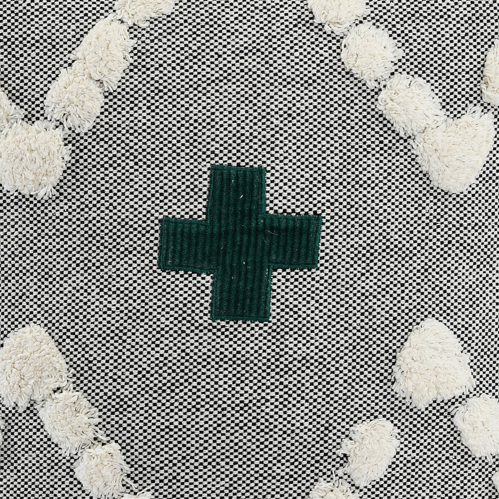 Gray Geometric Zippered 100% Cotton Throw Pillow Set Of Two - 20" x 20"