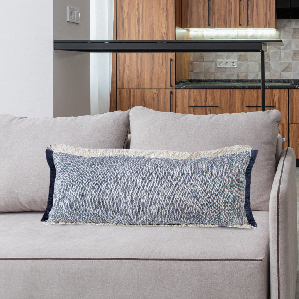 Juego de dos cojines de 100 % algodón con cremallera abstracta azul - 20" x 20"