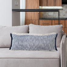 Juego de dos cojines de 100 % algodón con cremallera abstracta azul - 20