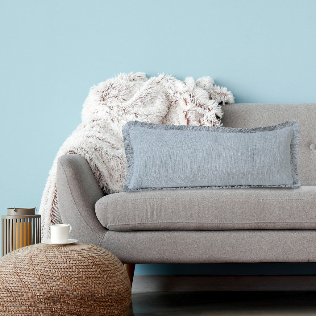 Juego de dos cojines de 100 % algodón con cremallera abstracta azul - 20" x 20"