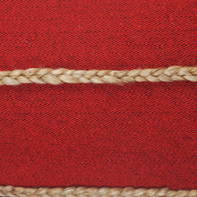 兩個裝 24 英寸 X 24 英寸紅色條紋拉鍊 100% 純棉抱枕