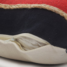 兩個裝 24 英寸 X 24 英寸紅色條紋拉鍊 100% 純棉抱枕