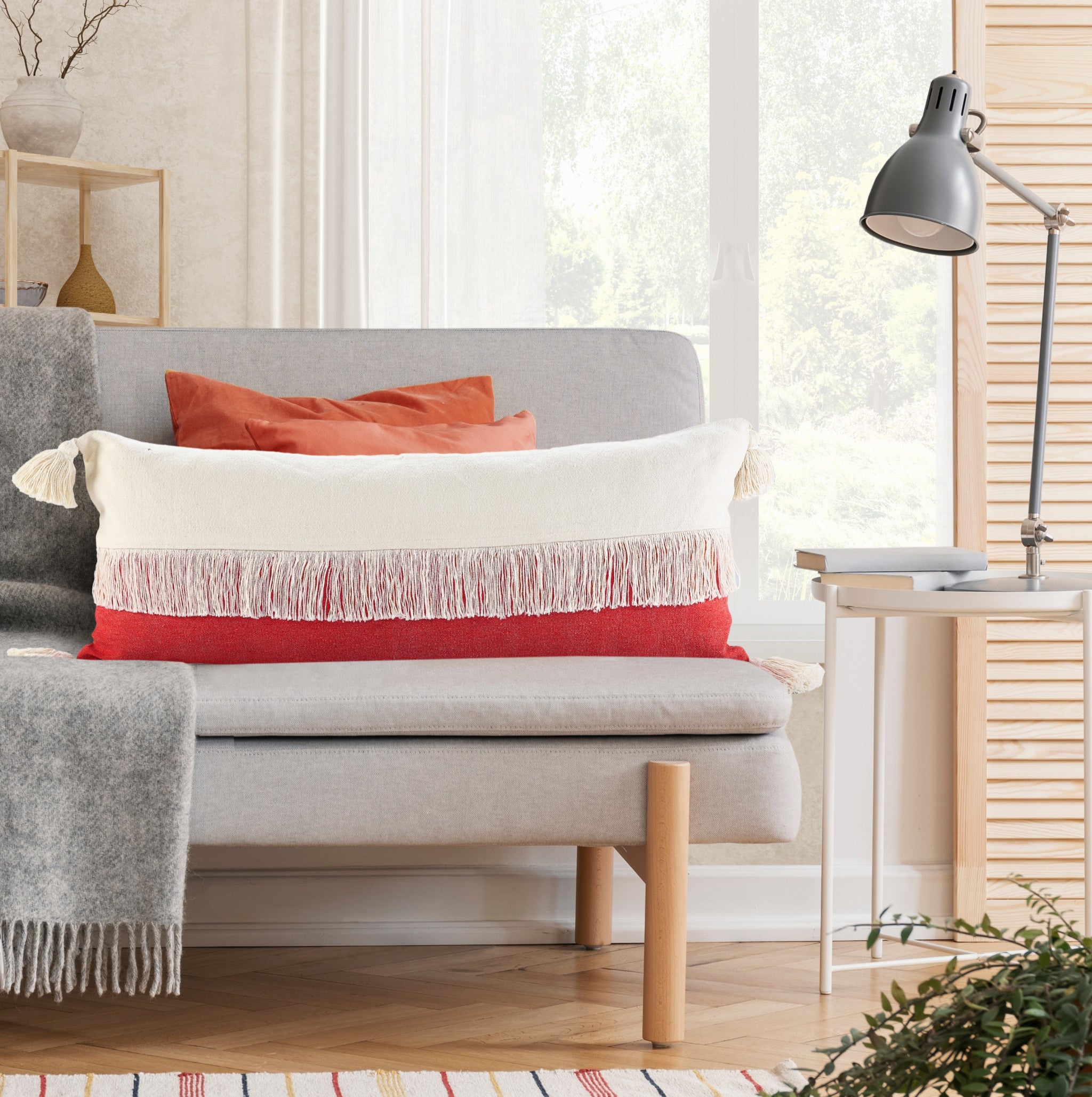 Juego de dos cojines de algodón 100% con cremallera azul de 20" x 20"