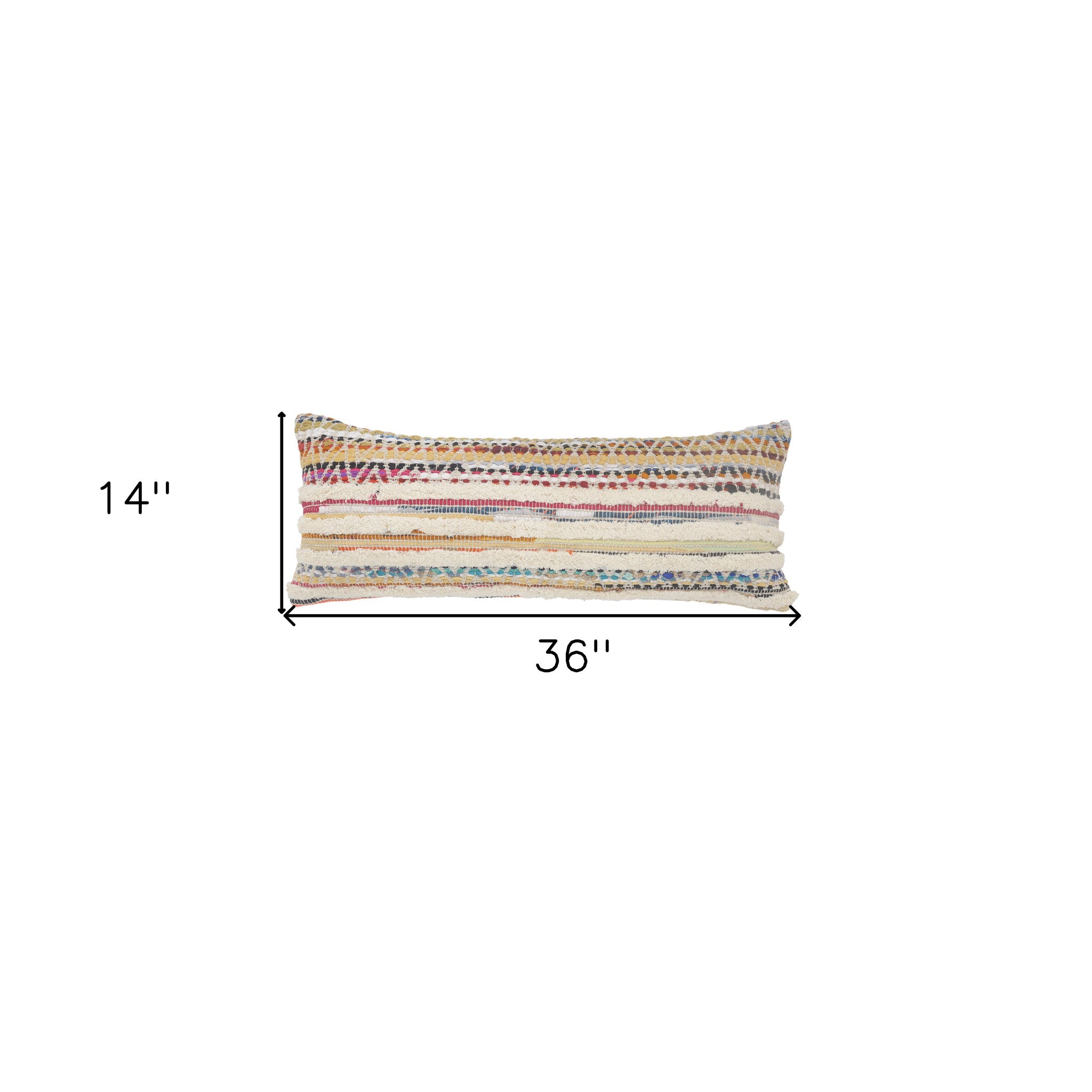 Set Of Two 18" X 18" Multicolored Striped Zippered 100% Cotton Throw Pillow