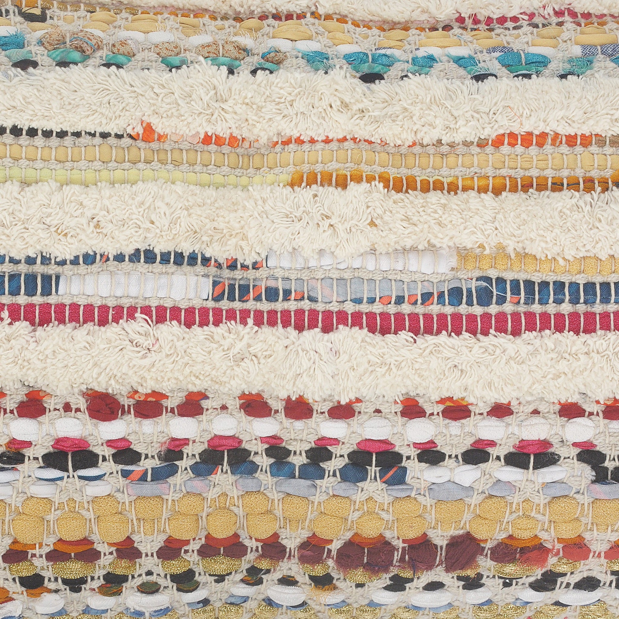 Set Of Two 18" X 18" Multicolored Striped Zippered 100% Cotton Throw Pillow