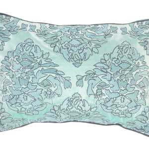 Set Of Two 14" X 20" Blue Abstract Zippered 100% Cotton Throw Pillow