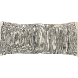 Set Of Two 12" X 28" Gray Geometric Zippered 100% Cotton Throw Pillow