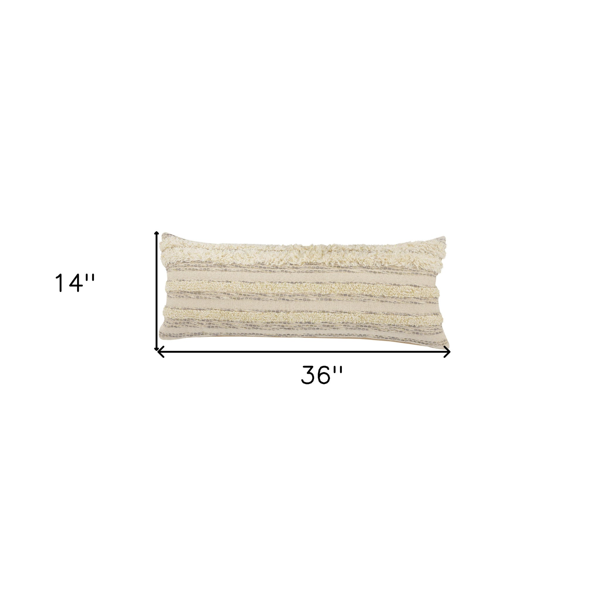兩件套 20" X 20" 奶油色條紋拉鍊 100% 純棉抱枕