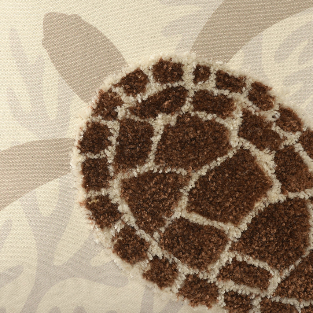 Set Of Two 20" X 20" Brown Turtle Animal Print Zippered Polyester Throw Pillow