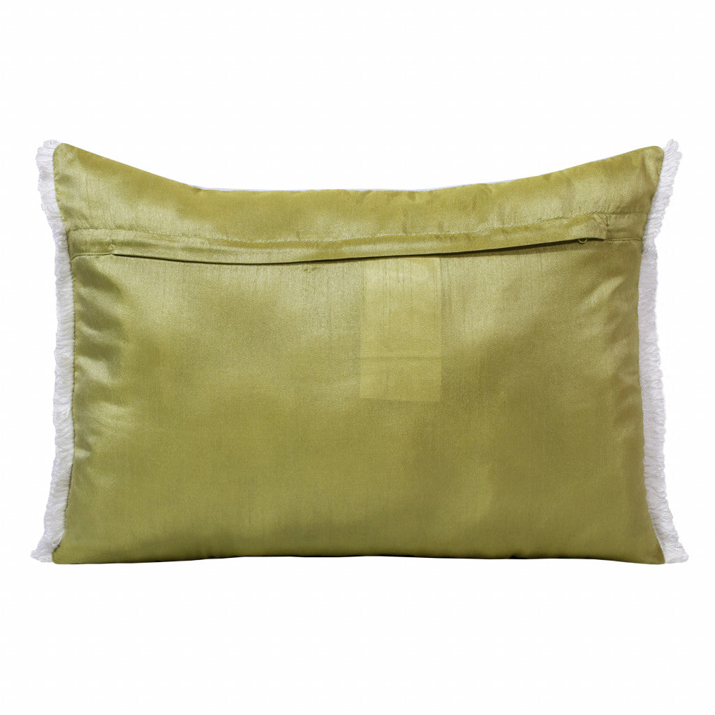 Set Of Two 14" X 20" Multicolored Tropical Zippered Polyester Throw Pillow