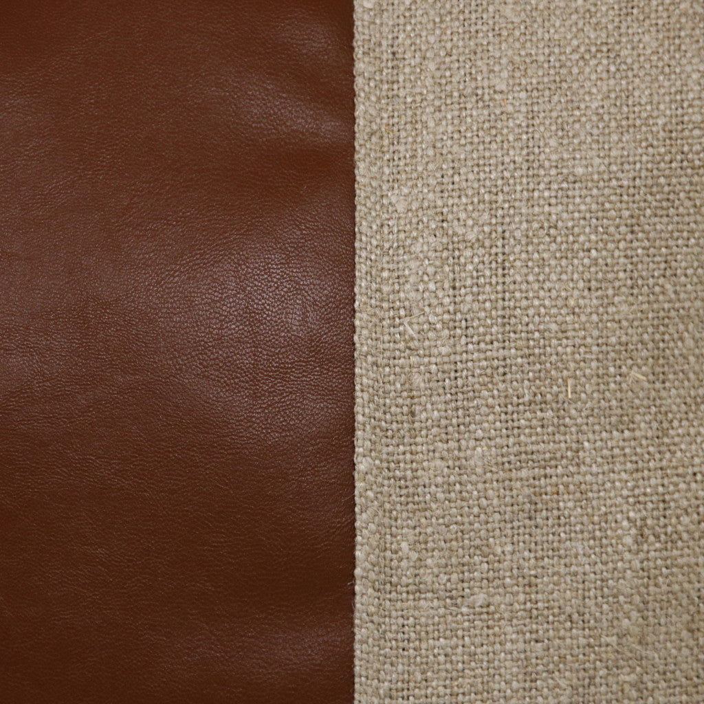 Set Of Two 14" X 20" Tan Striped Zippered Linen Throw Pillow