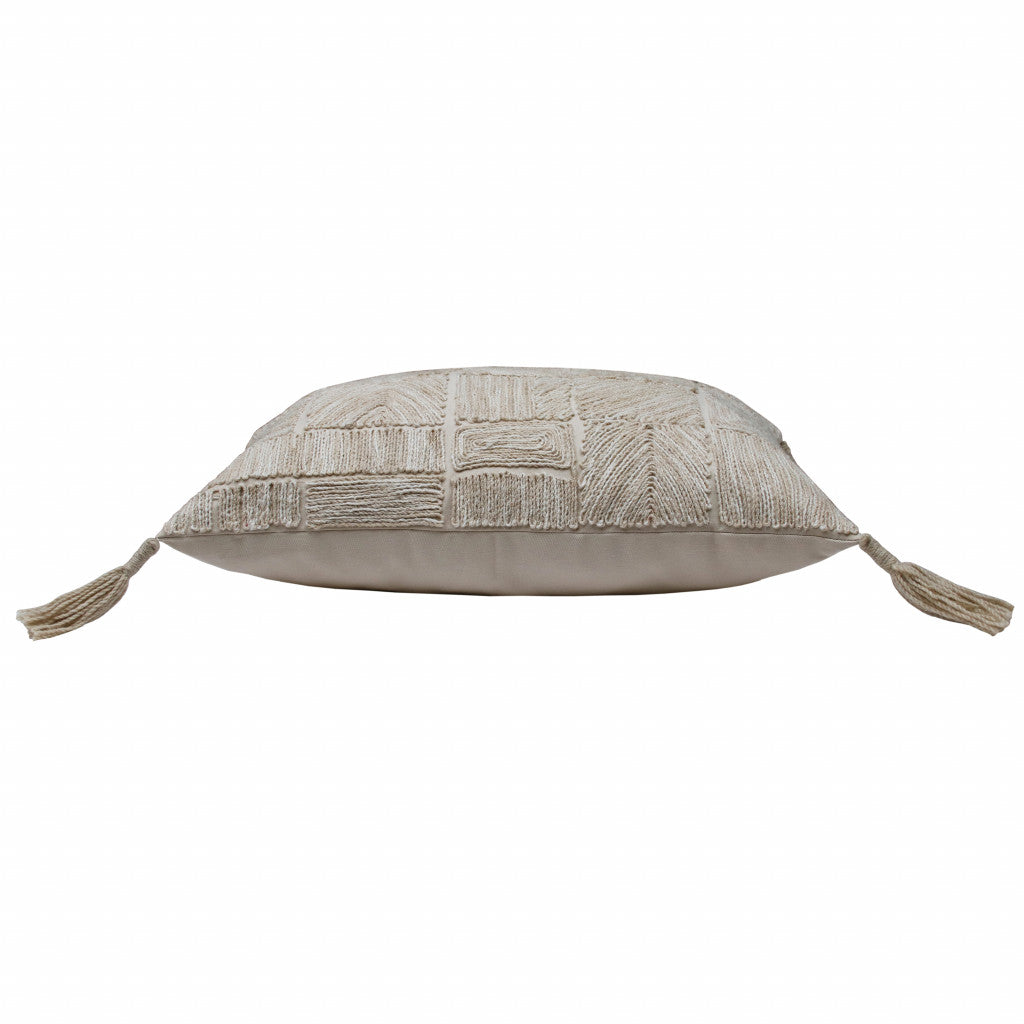 兩個裝 14 英寸 X 20 英寸棕褐色抽象拉鍊 100% 棉抱枕