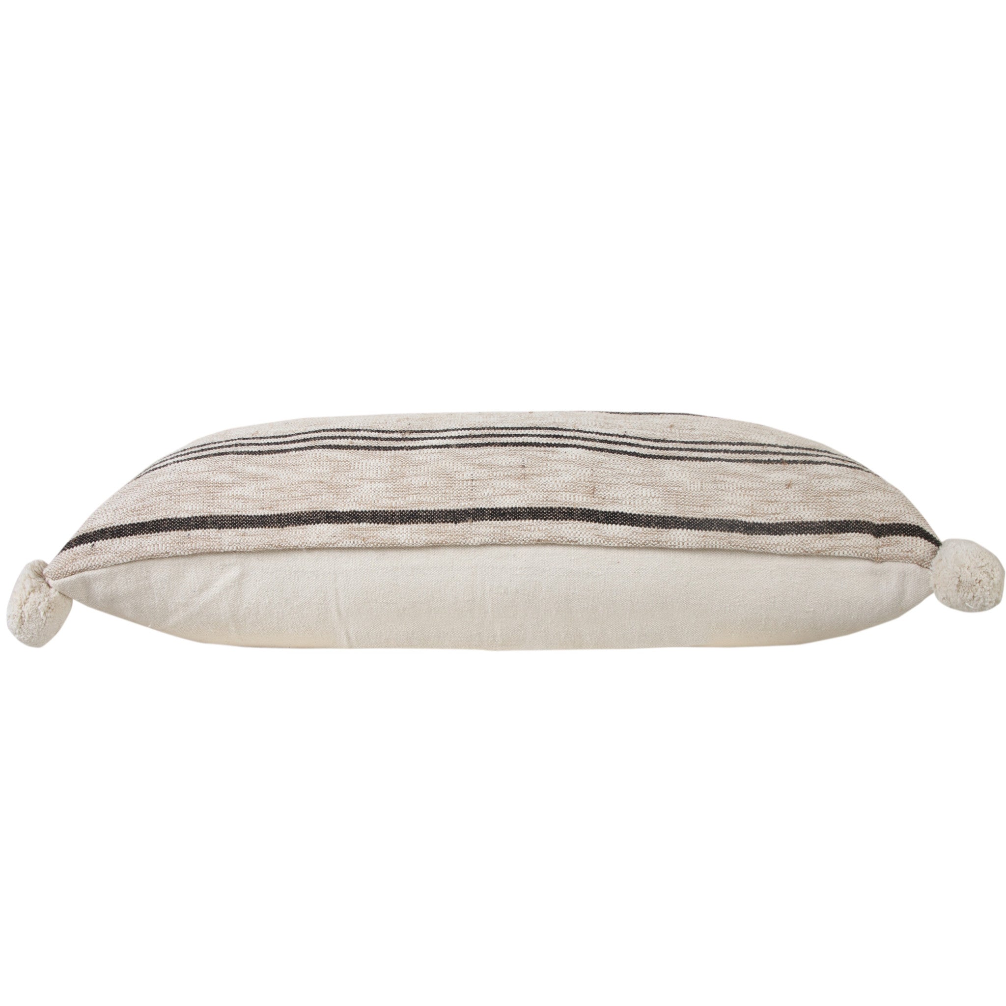 Set Of Two 20" X 20" Tan Striped Zippered Jute Throw Pillow