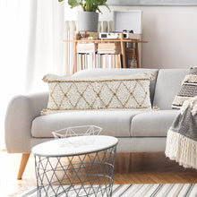 White Geometric Zippered 100% Cotton Throw Pillow Set Of Two 20