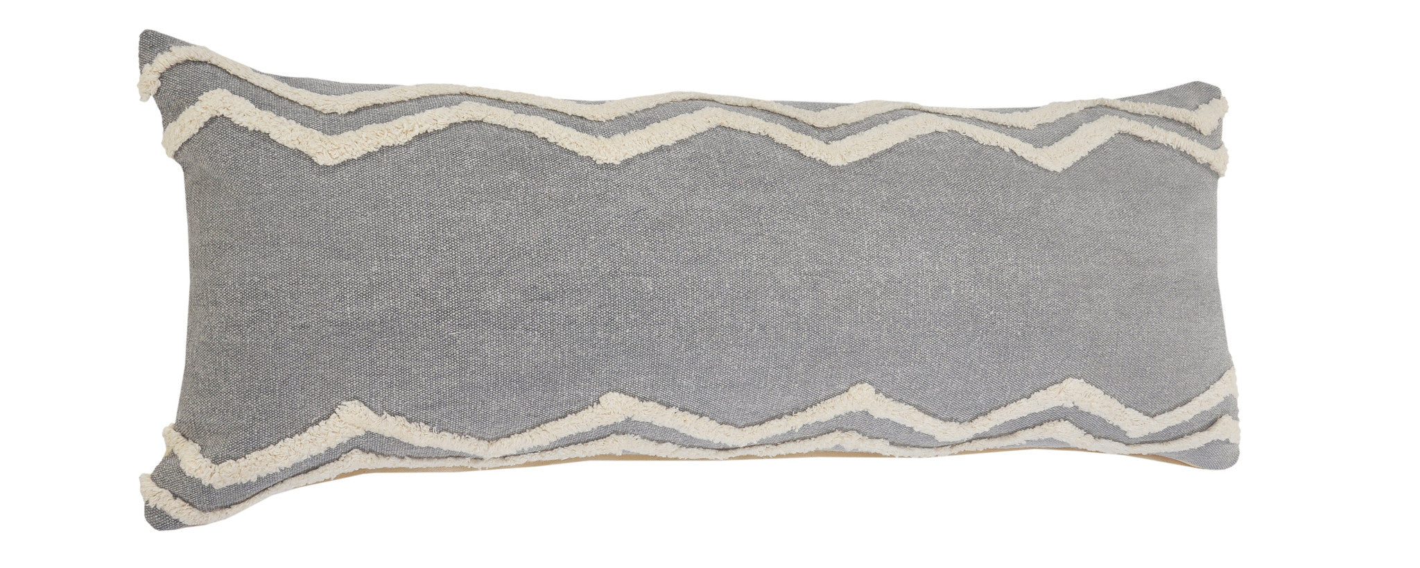 Set Of Two 20" X 20" Gray Chevron Zippered 100% Cotton Throw Pillow