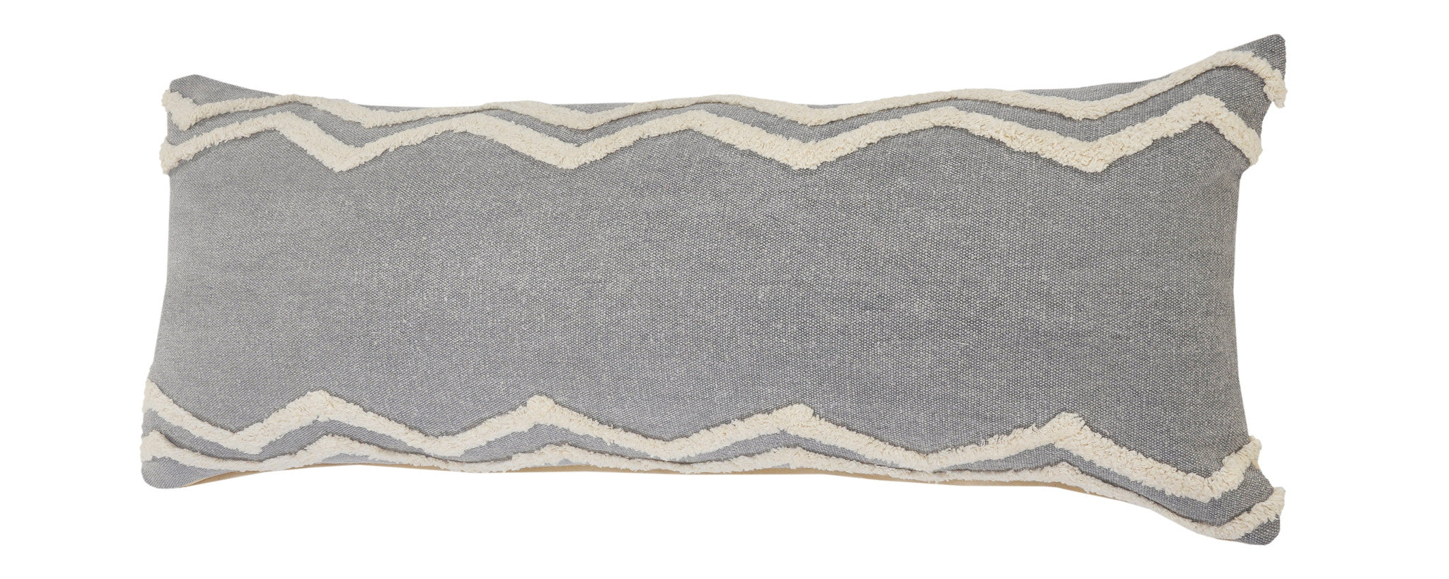 Set Of Two 20" X 20" Gray Chevron Zippered 100% Cotton Throw Pillow