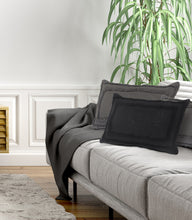 Black Geometric Zippered 100% Cotton Throw Pillow Set Of Two 20