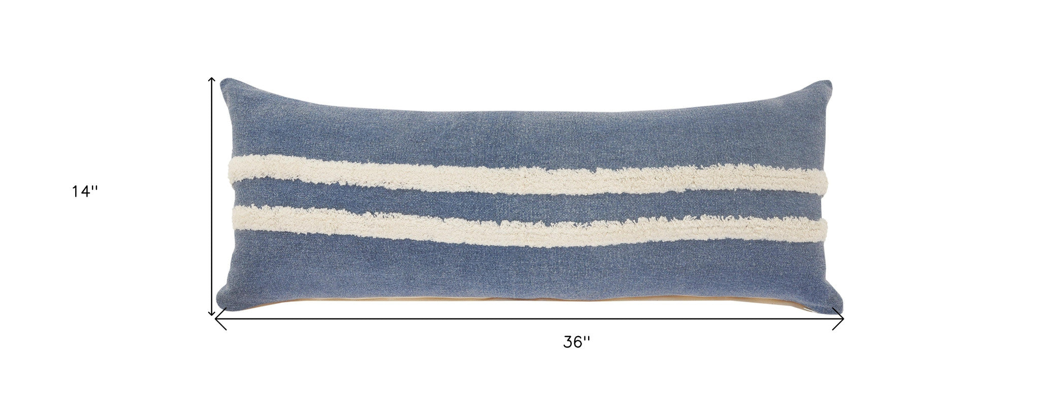 Blue Striped Zippered 100% Cotton Throw Pillow Set Of Two 20" X 20"