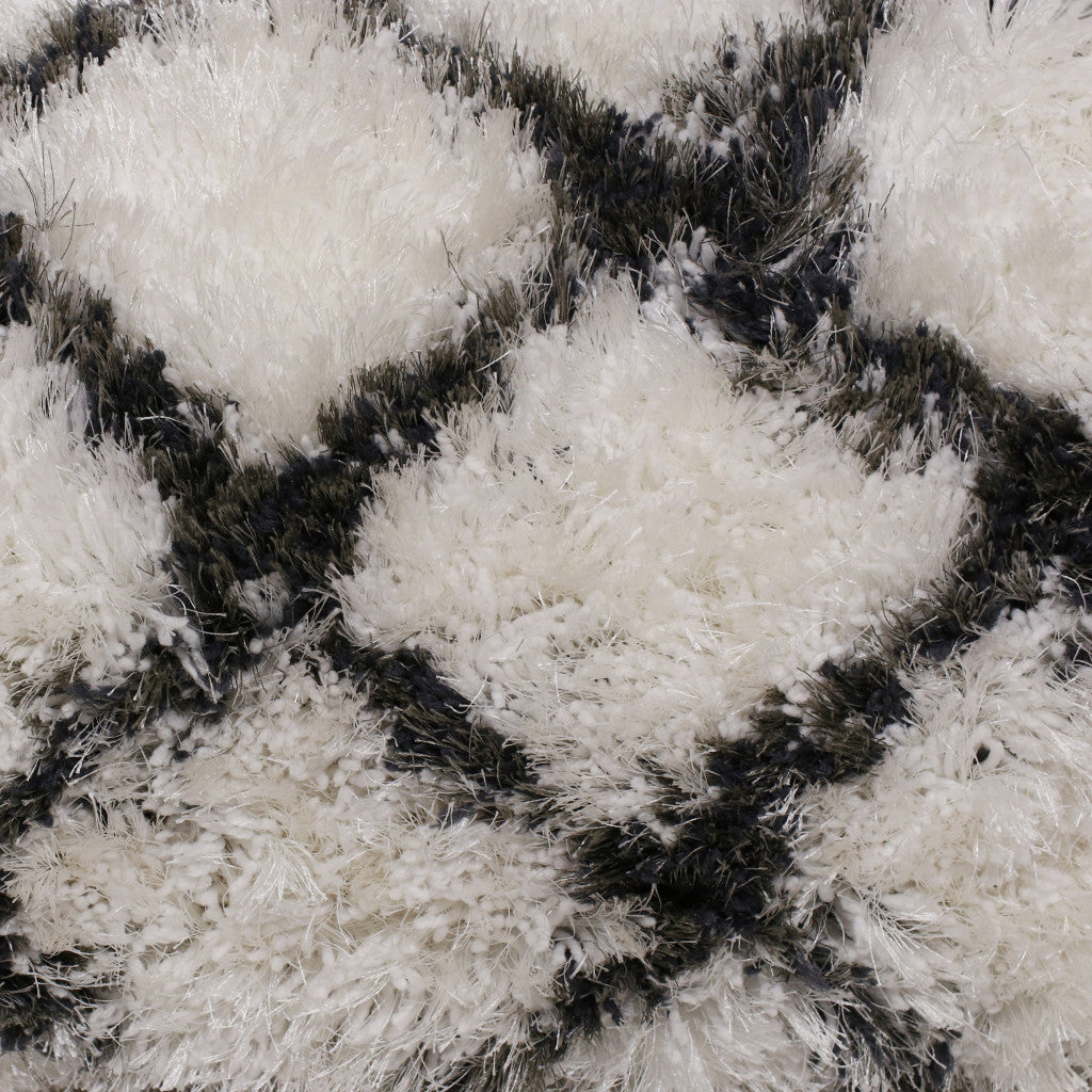 Set Of Two 20" X 20" White Geometric Zippered Polyester Throw Pillow