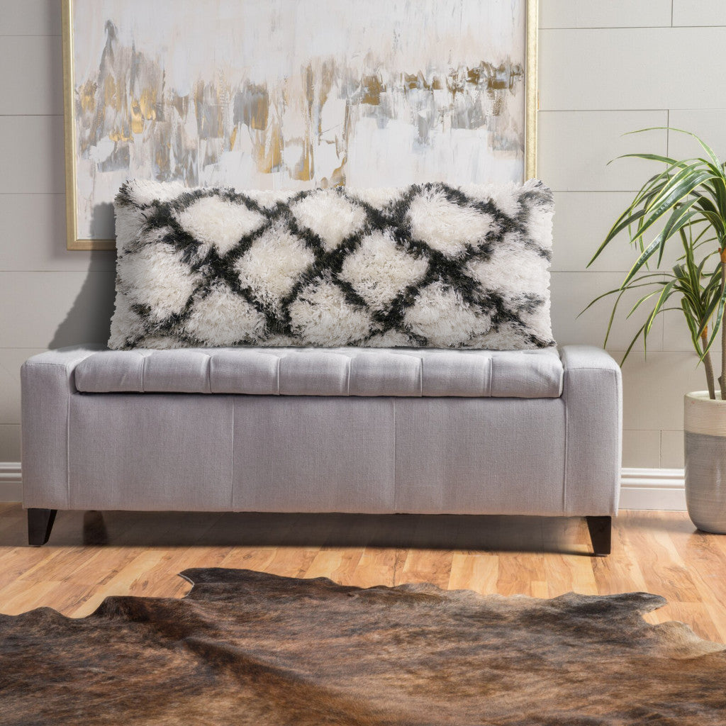 Set Of Two 20" X 20" White Geometric Zippered Polyester Throw Pillow