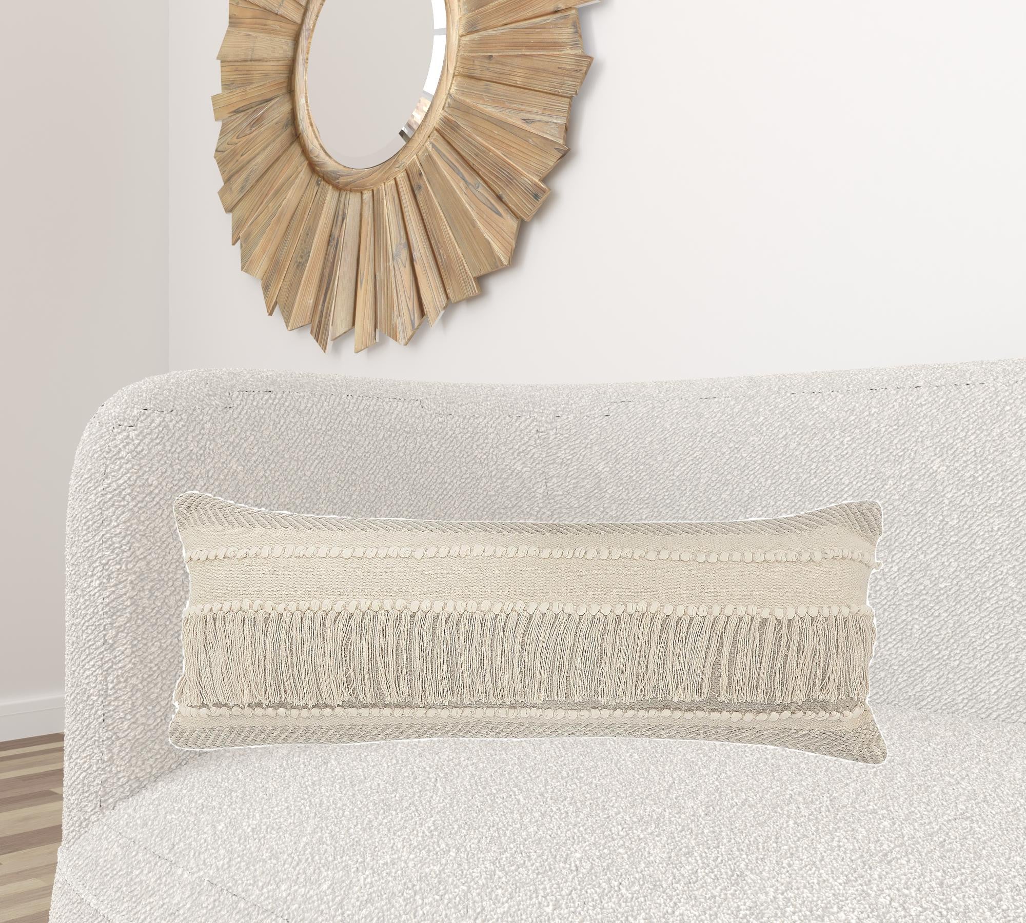 兩個 14 英寸 X 36 英寸棕褐色 V 形拉鍊 100% 棉抱枕