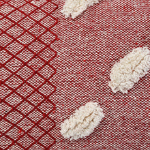 Red Geometric Zippered 100% Cotton Throw Pillow Set Of Two - 20