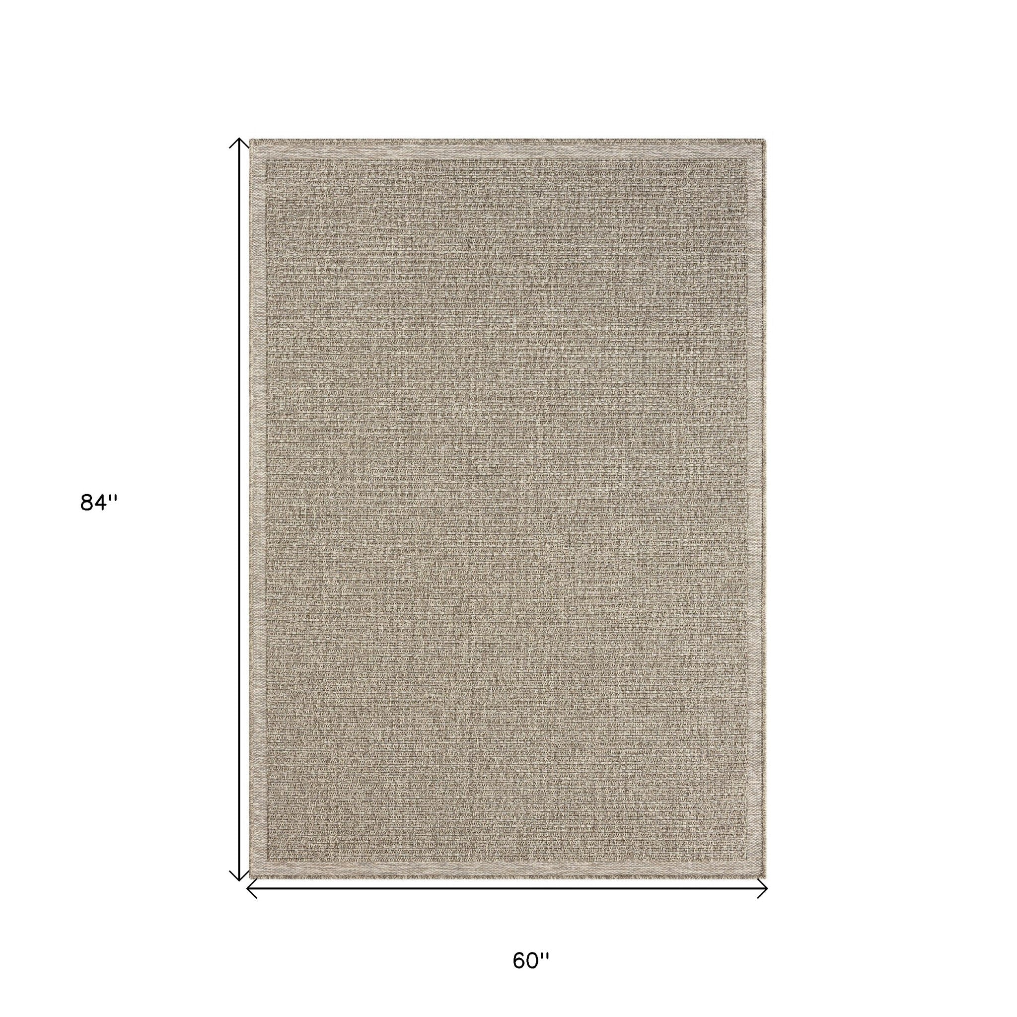 5' X 7' Gray Handmade Indoor Outdoor Area Rug