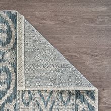 2' X 3' Blue Damask Indoor Outdoor Area Rug