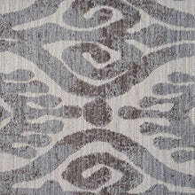5' X 7' Blue And Gray Damask Indoor Outdoor Area Rug