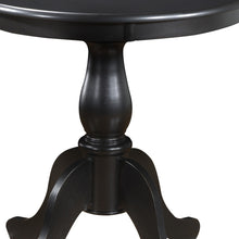 Antique Black Round Turned Pedestal Base Wood Dining Table 30